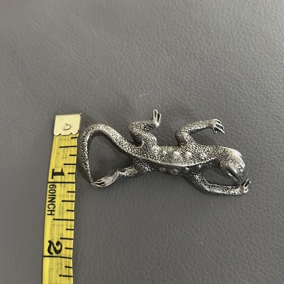 Blue Mist Pewter Lizard Gecko Brooch Pin Vintage - Picture 6 of 7